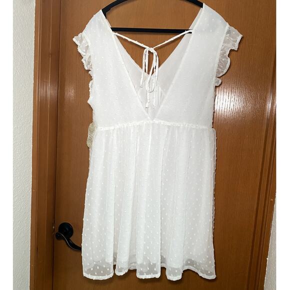 Alterd State - White Polka Dot - Ruffle Tie Dress - Picture 3 of 14